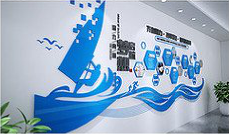 云梦海浪主题文化墙如何设计？