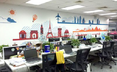 云梦教你设计办公室墙绘的方法。