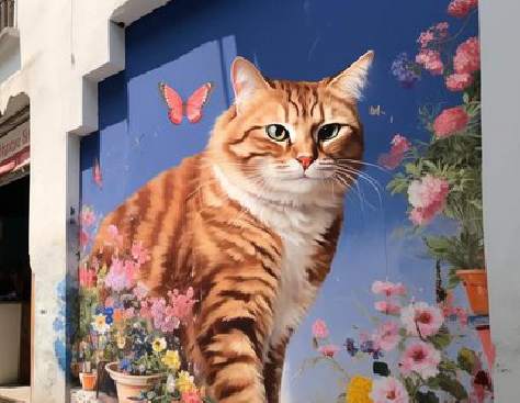 云梦自己绘制有个性的手绘墙