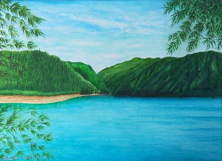 云梦在墙绘中，如何绘画绿水青山？