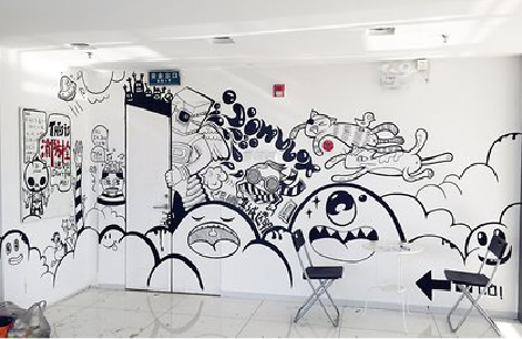 云梦手绘墙并非传统涂鸦。